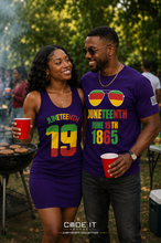Load image into Gallery viewer, Juneteenth 19 Rasta Color Cotton Bodycon Dress