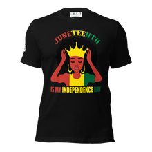 Load image into Gallery viewer, Juneteenth Is My Independence Day - Black Queen Crown Tee Unisex t-shirt