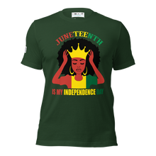Load image into Gallery viewer, Juneteenth Is My Independence Day - Black Queen Crown Tee Unisex t-shirt