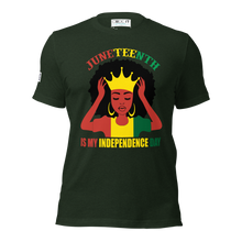 Load image into Gallery viewer, Juneteenth Is My Independence Day - Black Queen Crown Tee Unisex t-shirt