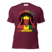 Load image into Gallery viewer, Juneteenth Is My Independence Day - Black Queen Crown Tee Unisex t-shirt