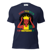 Load image into Gallery viewer, Juneteenth Is My Independence Day - Black Queen Crown Tee Unisex t-shirt