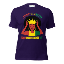 Load image into Gallery viewer, Juneteenth Is My Independence Day - Black Queen Crown Tee Unisex t-shirt
