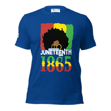 Load image into Gallery viewer, Juneteenth 1865 Celebration Tee - Bold Afro Silhouette Design Unisex t-shirt