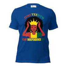 Load image into Gallery viewer, Juneteenth Is My Independence Day - Black Queen Crown Tee Unisex t-shirt