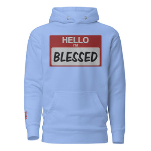 HELLO I'M BLESSED EMBROIDERED HOODIE