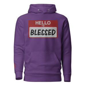 HELLO I'M BLESSED EMBROIDERED HOODIE