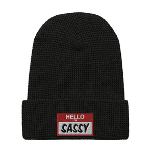 HELLO I'M SASSY Waffle beanie