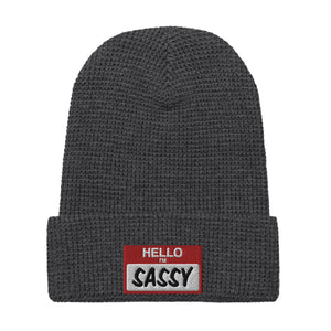 HELLO I'M SASSY Waffle beanie