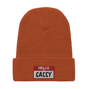 HELLO I'M SASSY Waffle beanie